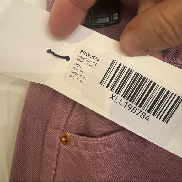 Proenza Schouler White Label Washed Denim Cropped Stovepipe Jeans in Pink - Picture 5 of 13